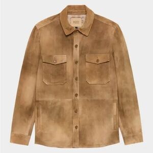Paige Men’s Peyman Suede Leather Shirt Jacket Seedling Tan Brown Size Large $699